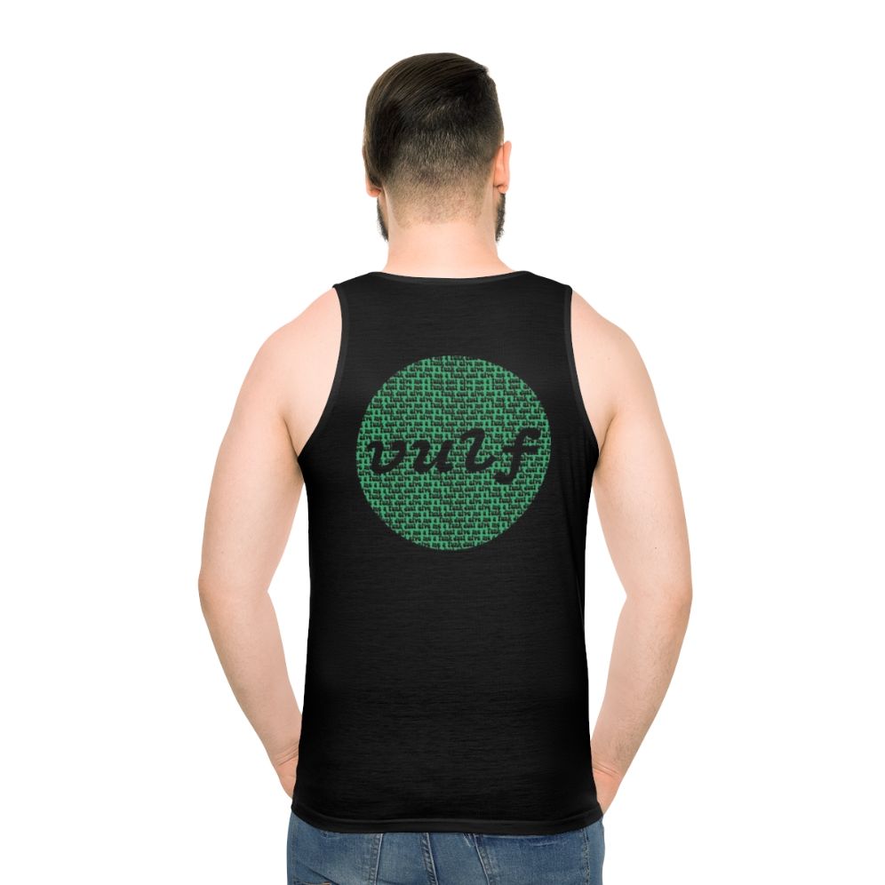 Vulfpeck green circle print unisex tank top - men back