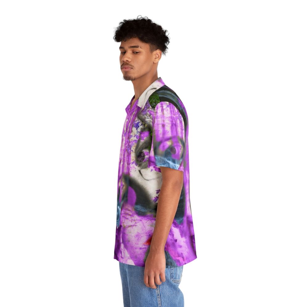 Waterfall Hawaiian shirt with surreal nature landscape - People Left