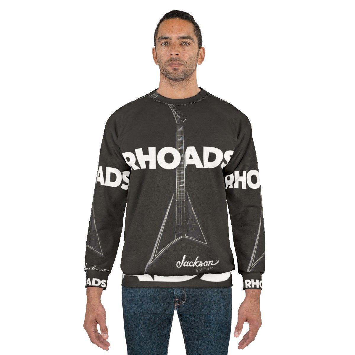 Jackson Rhoads Iconic Sweatshirt featuring guitar and heavy metal design - men