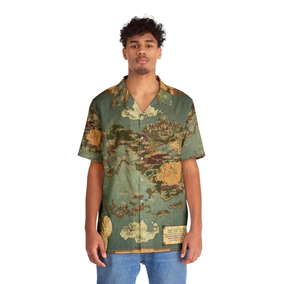 Avatar The Last Airbender world map print on Hawaiian shirt - People Front