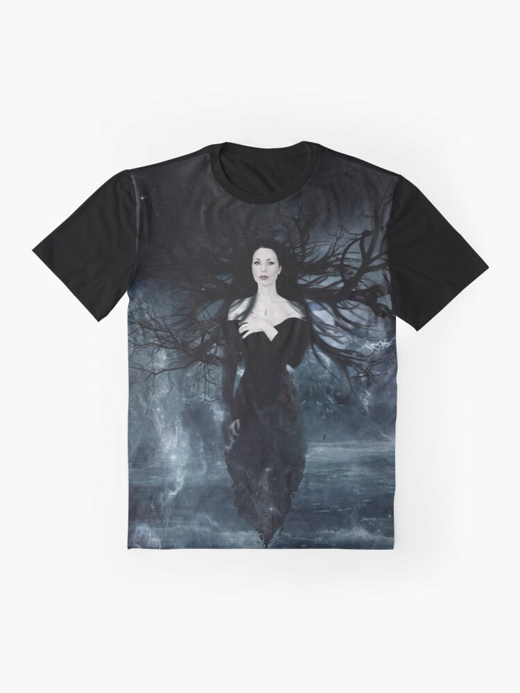 Aleah "Trees Of Eternity" graphic t-shirt design featuring mied media and music fanart - Flat lay