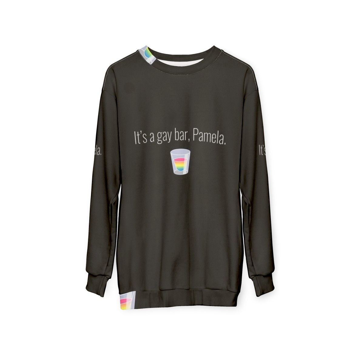 Gay Bar Pamela Sweatshirt - LGBTQ Graphic Sweatshirt for Queer Fashion - hanging