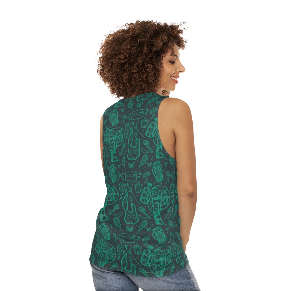 Bioshock Rapture Continuous Pattern Blue Unisex Tank Top - women back