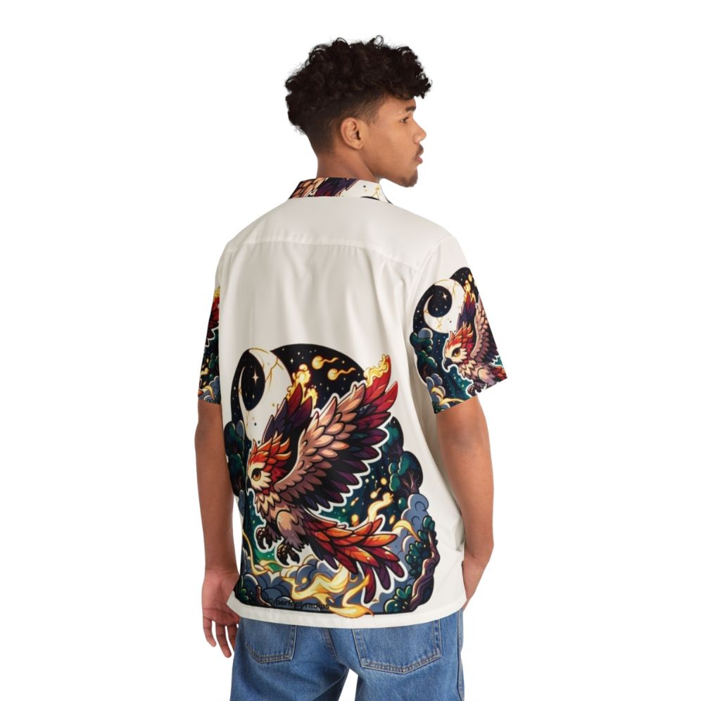 Legendary Animals Phoenix Thunderhawk Hawaiian Shirt with Fantasy Illustration - People Back