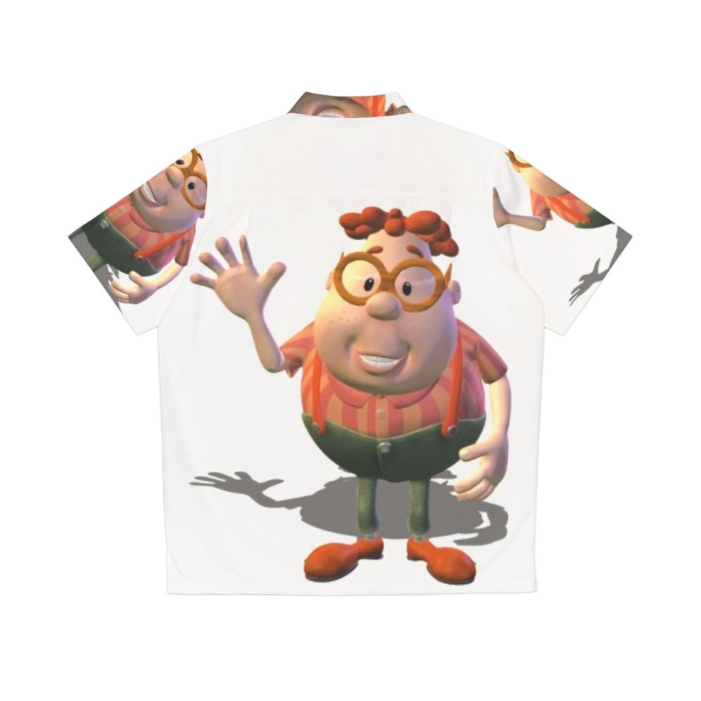 Carl Wheezer Hawaiian Shirt with Jimmy Neutron Character - Back