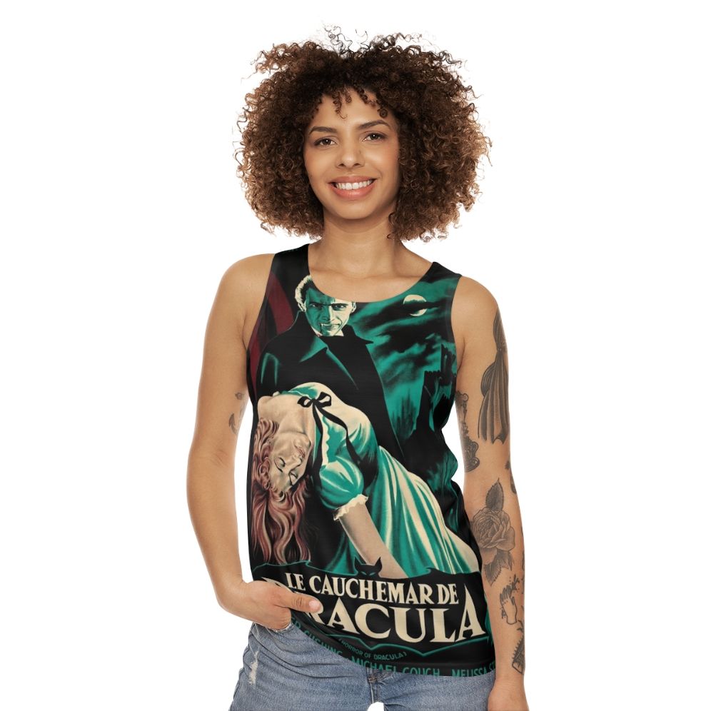 Vintage Dracula 1958 movie poster unisex tank top - women