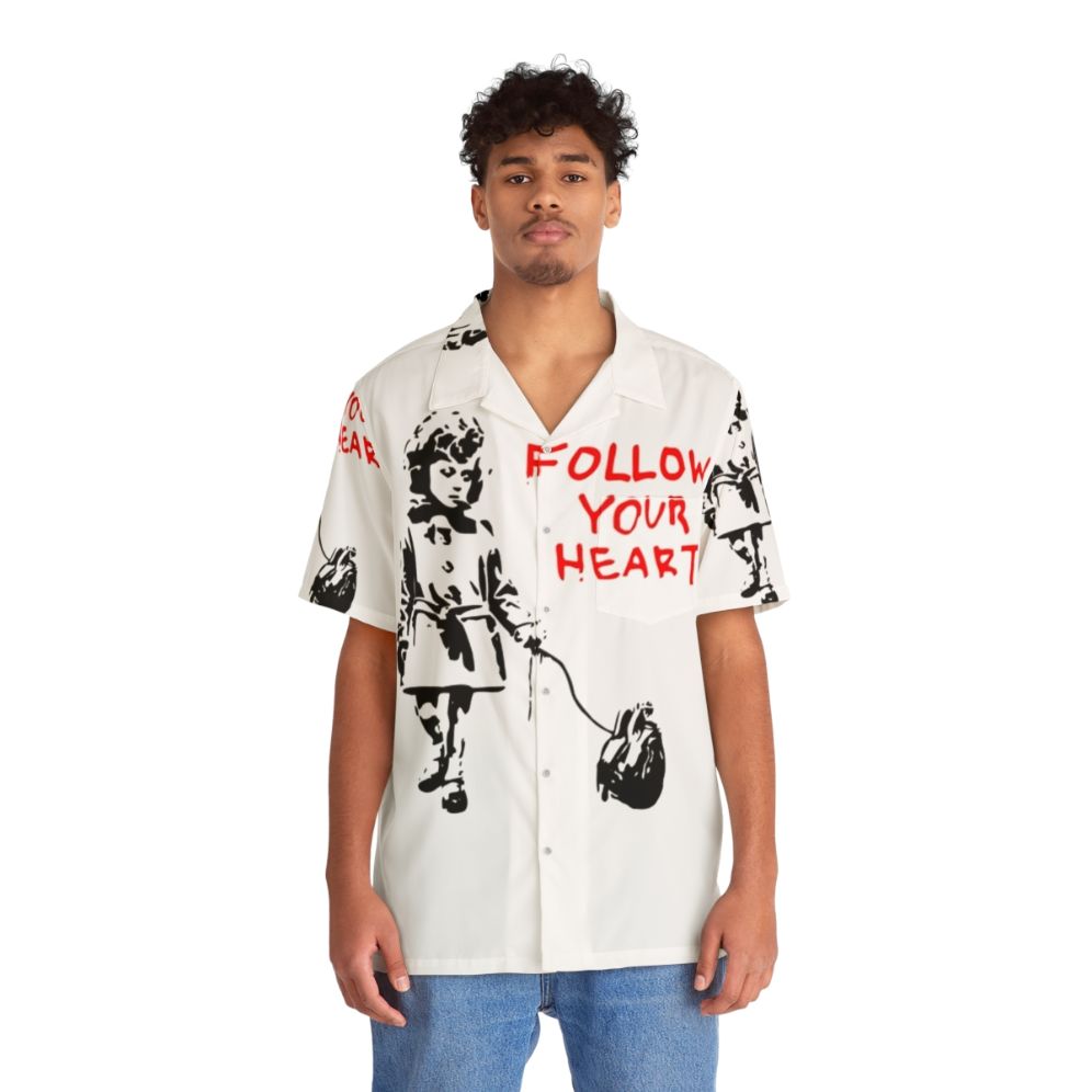 Banksy "Follow Your Heart" Hawaiian Shirt - People Front