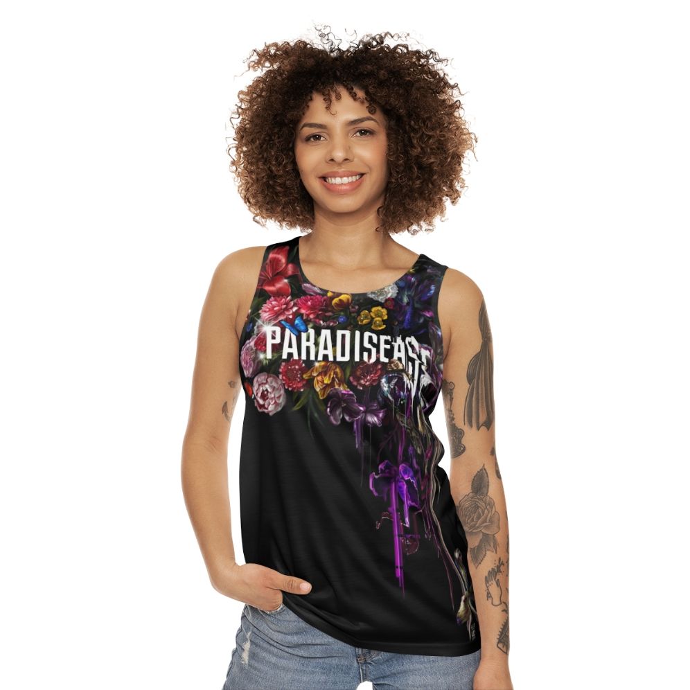 Unisex Glitch Floral Tank Top - women