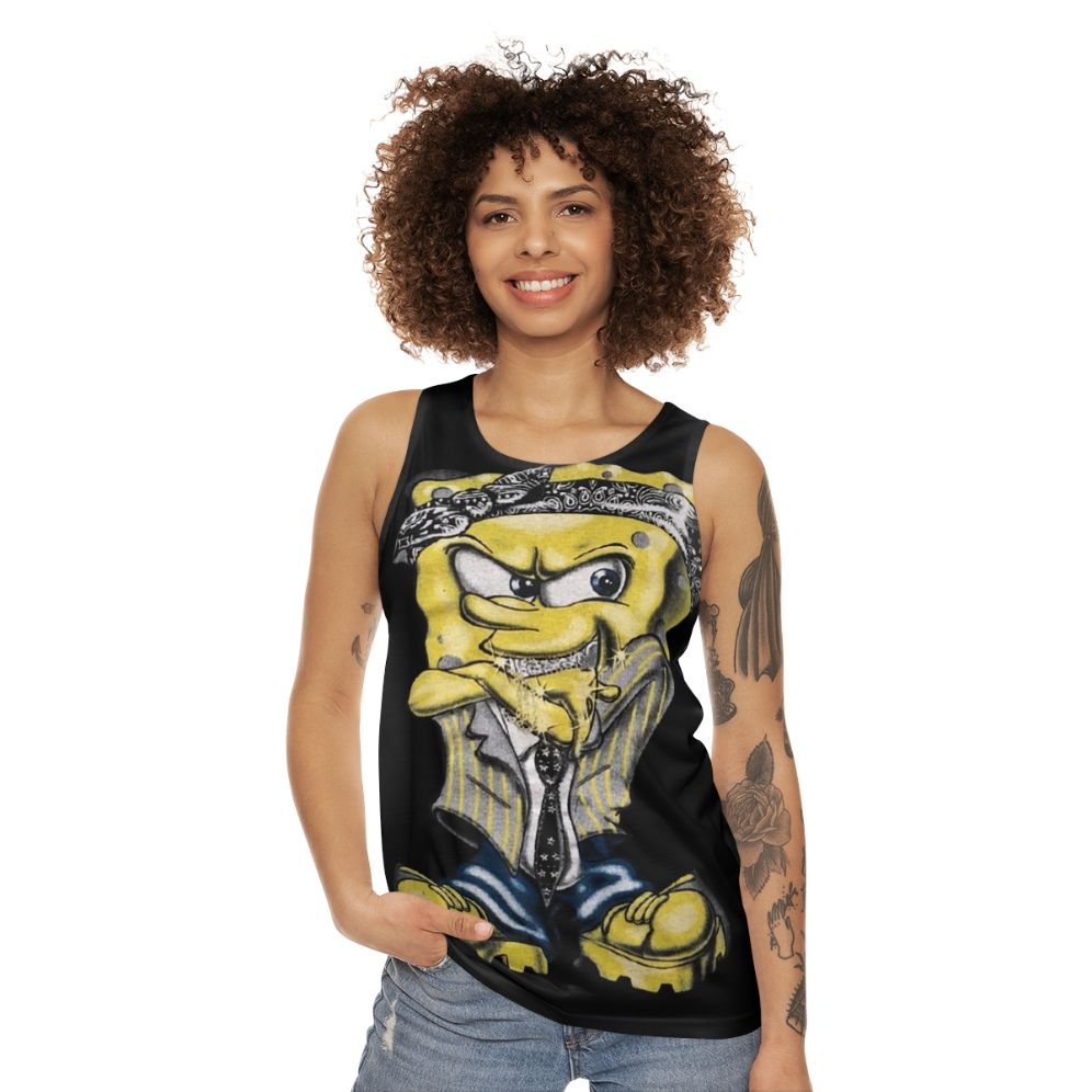 Gangster Spongebob Unisex Tank Top - women