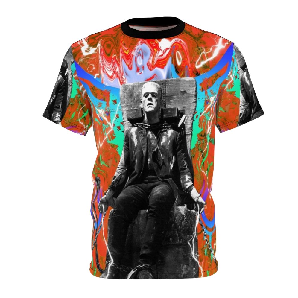 Colorful Frankenstein monster t-shirt design with retro and contemporary elements