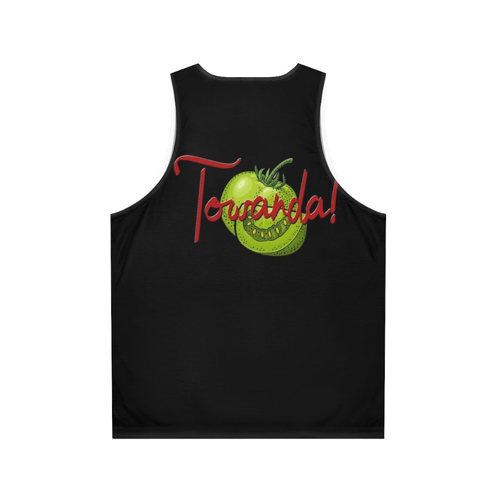 Unisex tank top with Towanda Fried Green Tomatoes graphic - Back