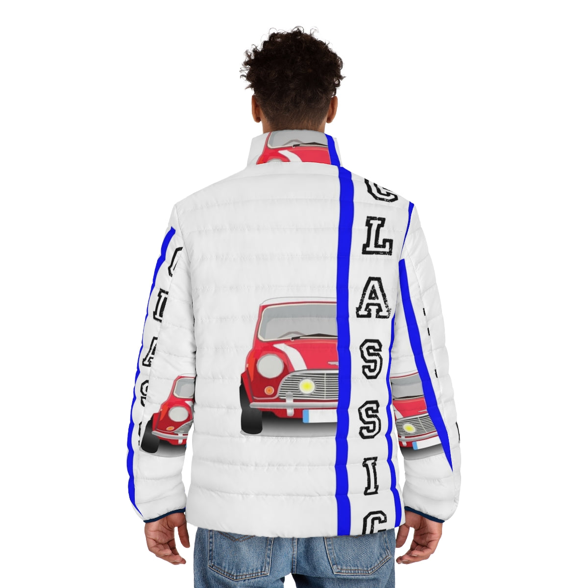 Classic Mini Cooper Puffer Jacket with Retro Design - men back