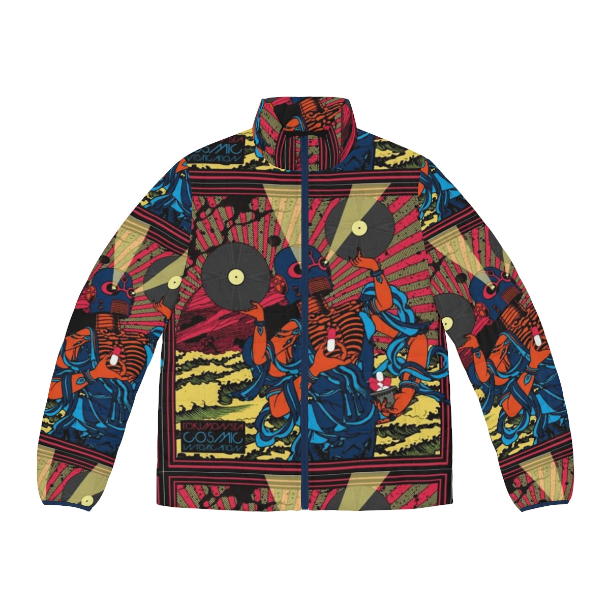 Tokimonsta Cosmic Intoxication Puffer Jacket featuring a psychedelic, neon design