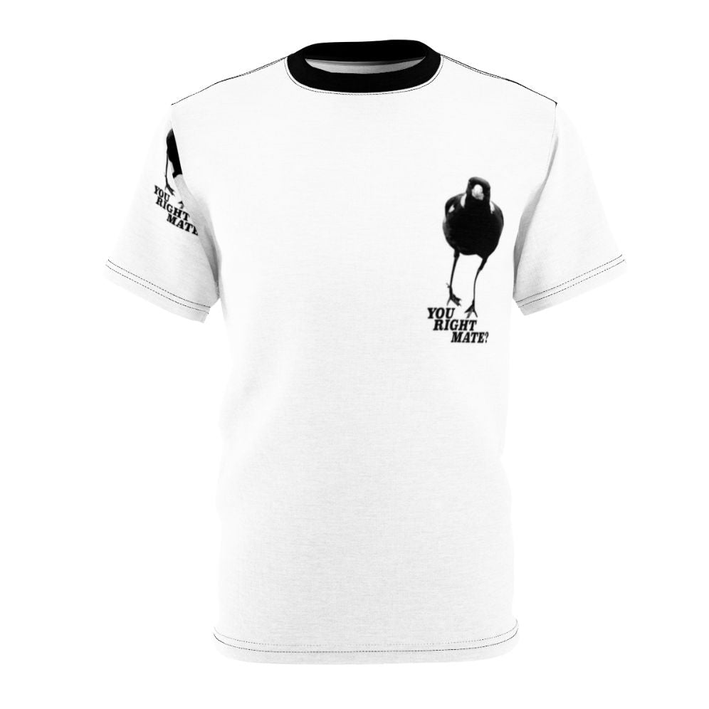 Graphic tee featuring a magpie with the text "Magpie Season" for Australian birdwatchers.