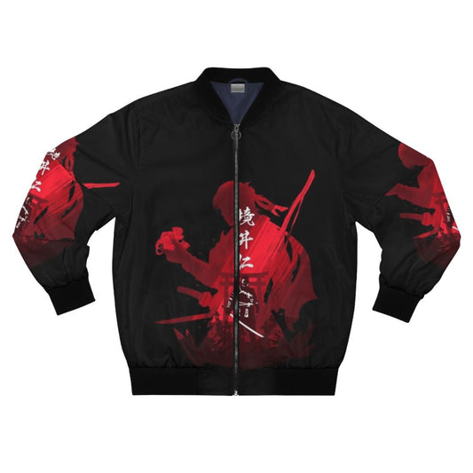 Bomber jacket featuring the iconic imagery of Jin Sakai, the samurai protagonist of the video game Ghost of Tsushima.