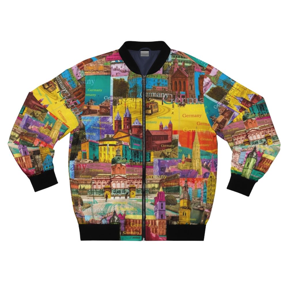 Colorful bomber jacket featuring the sights of Germany