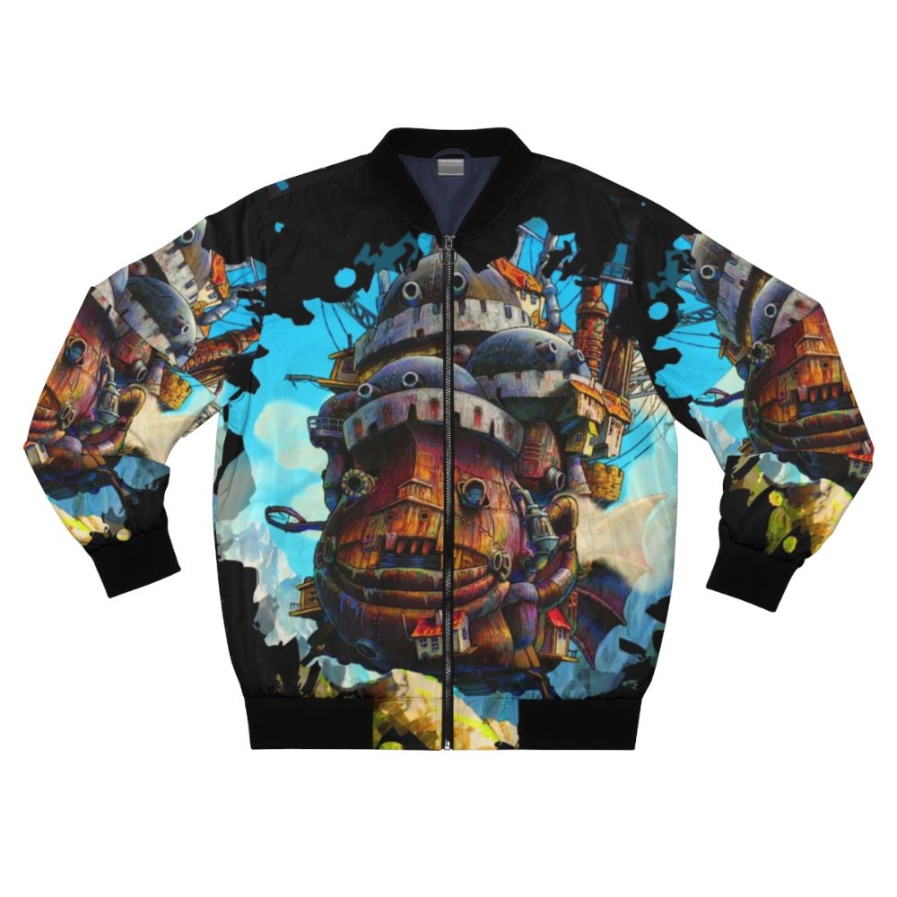 Howl's Moving Castle 8-Bit Bomber Jacket featuring the characters and artwork from the Studio Ghibli anime film