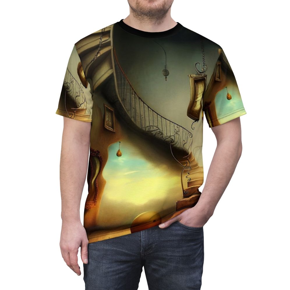 Surreal t-shirt design inspired by the iconic art of Salvador Dali - men front