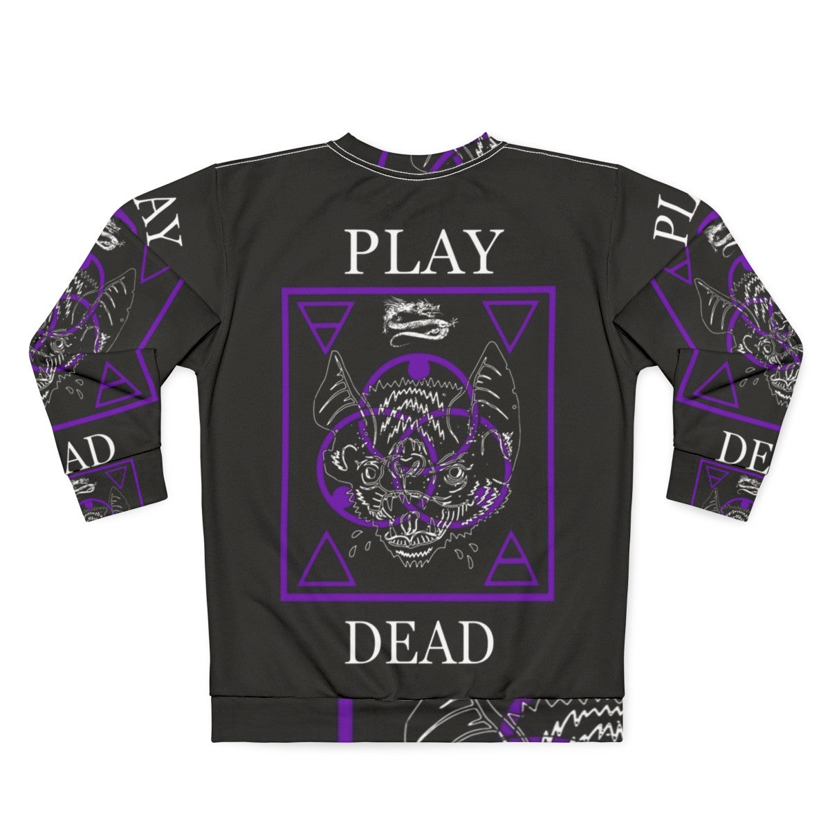 Vampire bat play dead graphic sweatshirt - Back