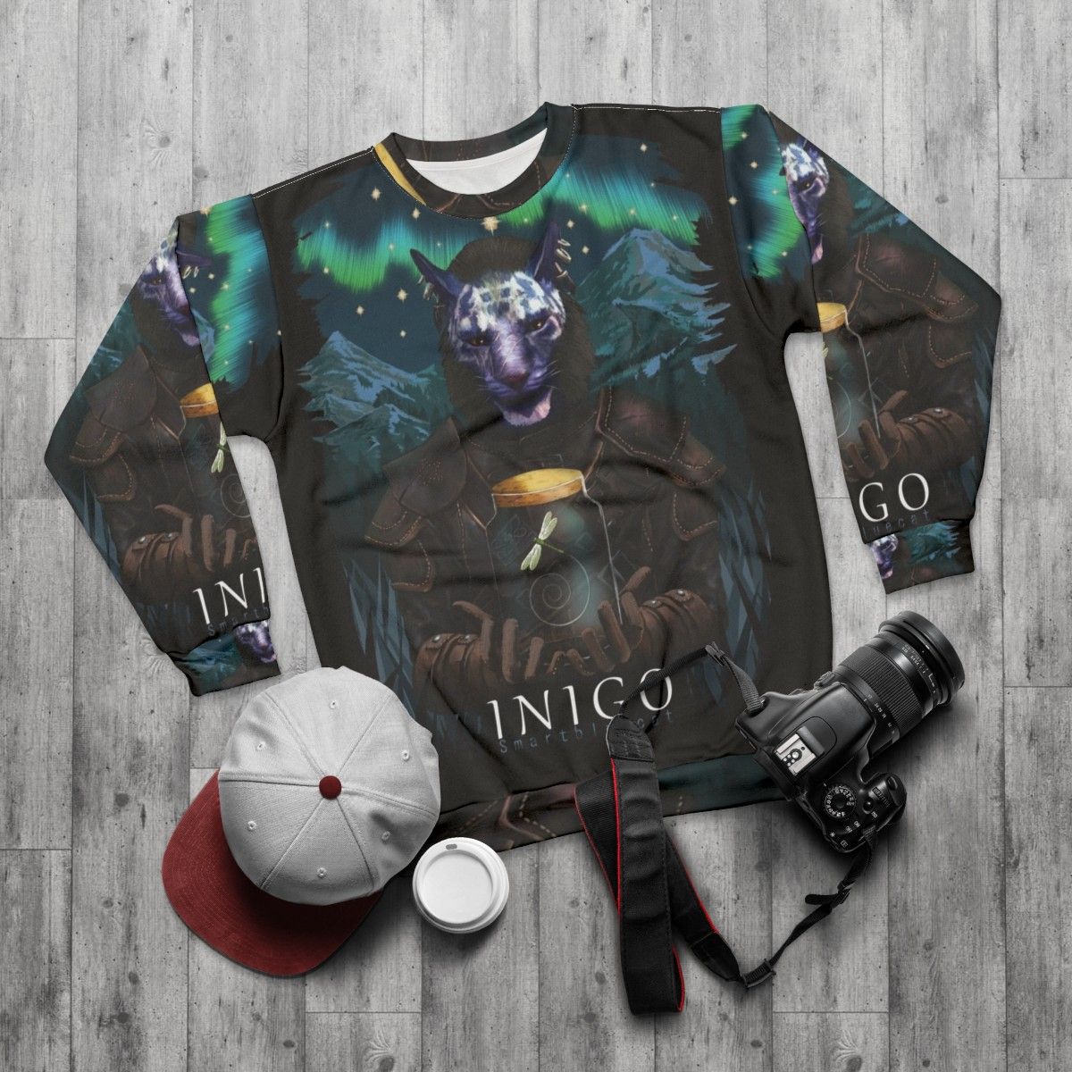 Inigo And Mr Dragonfly Gaming Sweatshirt - flat lay