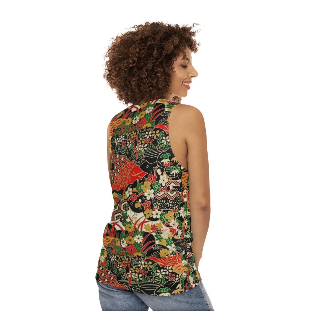 Traditional Japanese pattern unisex tank top - women back