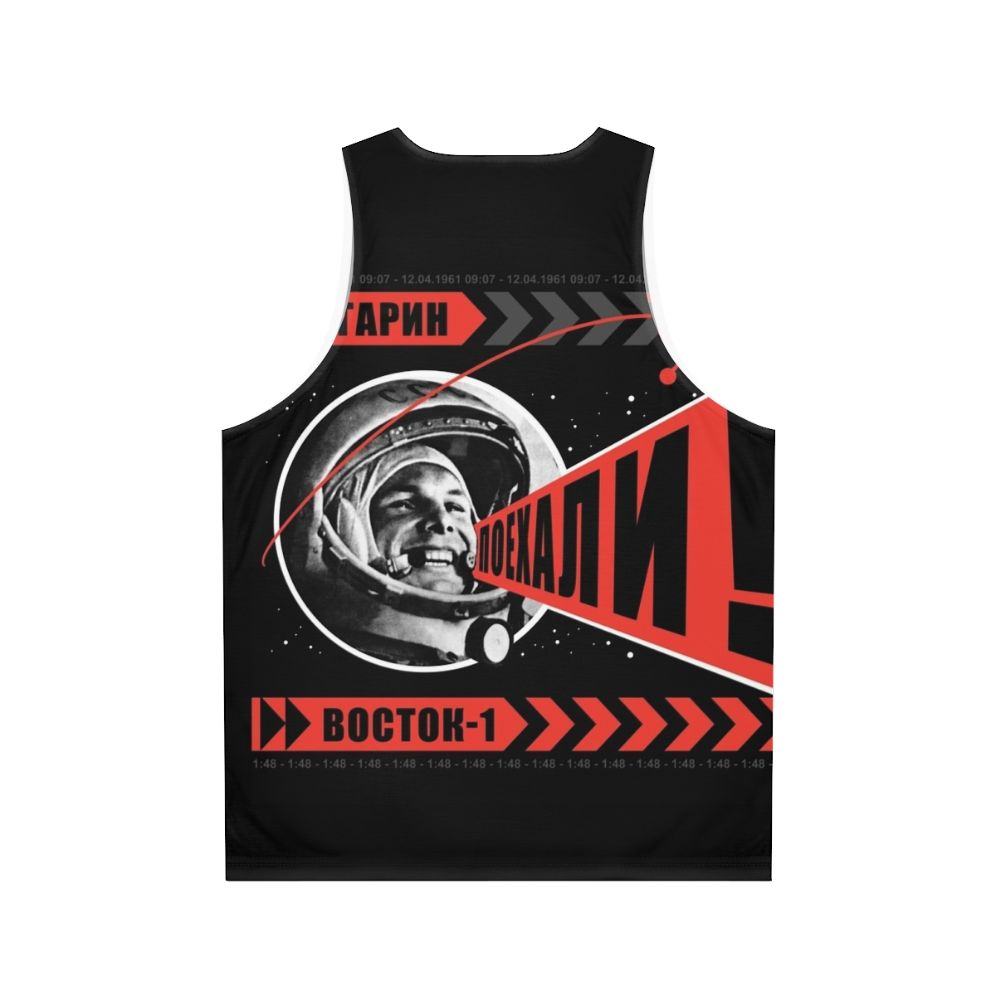 Gagarin Poyekhali Unisex Tank Top with space exploration design - Back