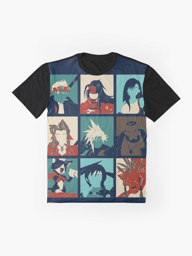 Final Fantasy 7 Cloud Strife pop art design graphic t-shirt - Flat lay