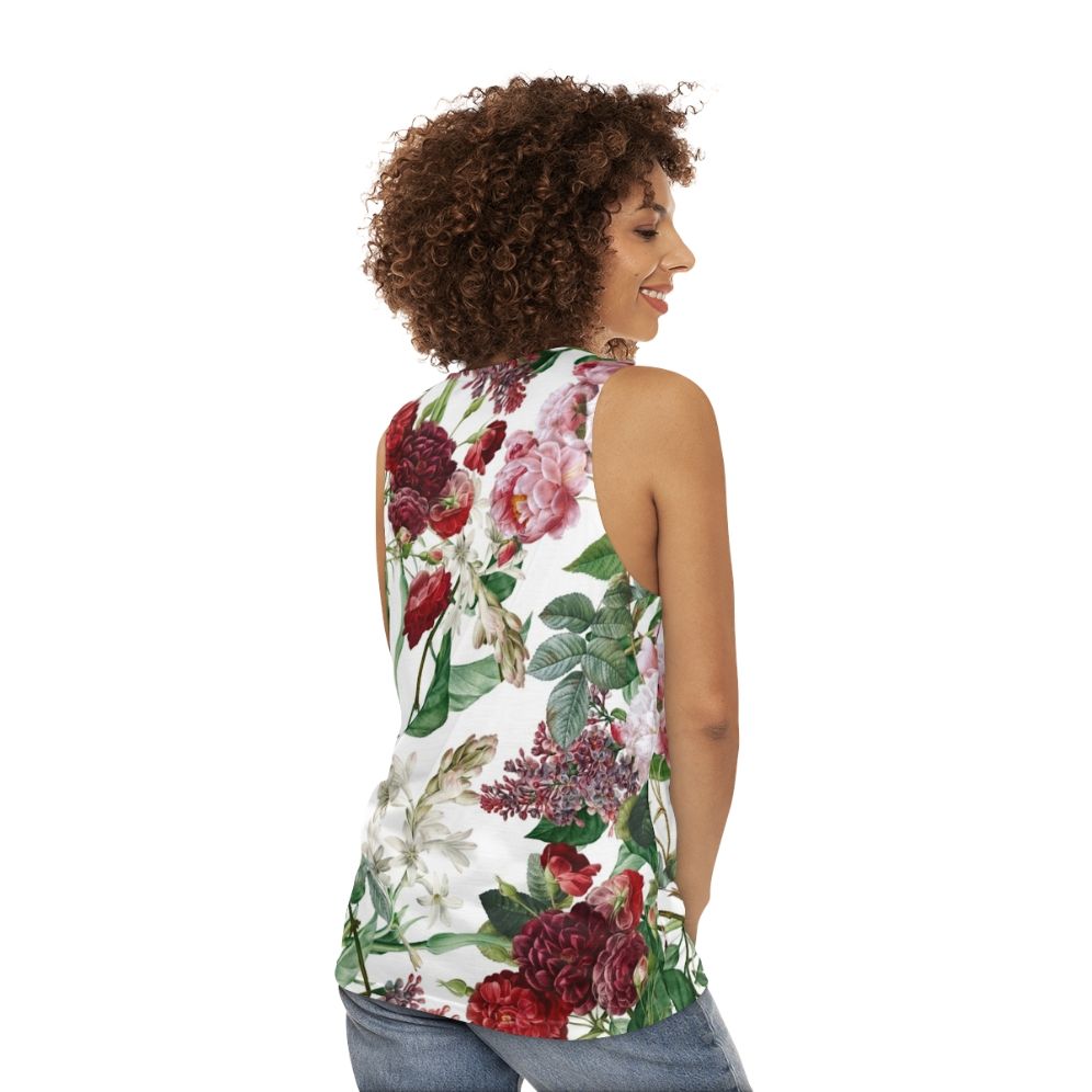 Exotic Garden Summer Floral Botanical Unisex Tank Top - women back