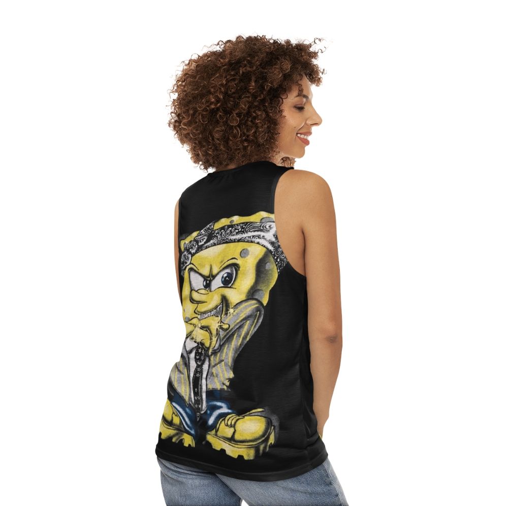 Gangster Spongebob Unisex Tank Top - women back