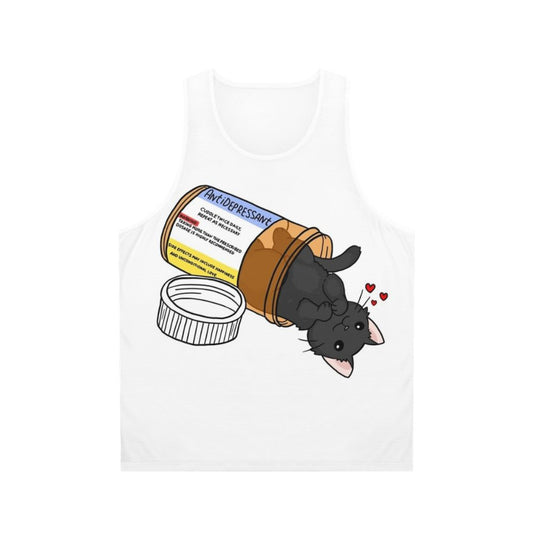 Cute Kitty Mental Health Medication Unisex Tank Top