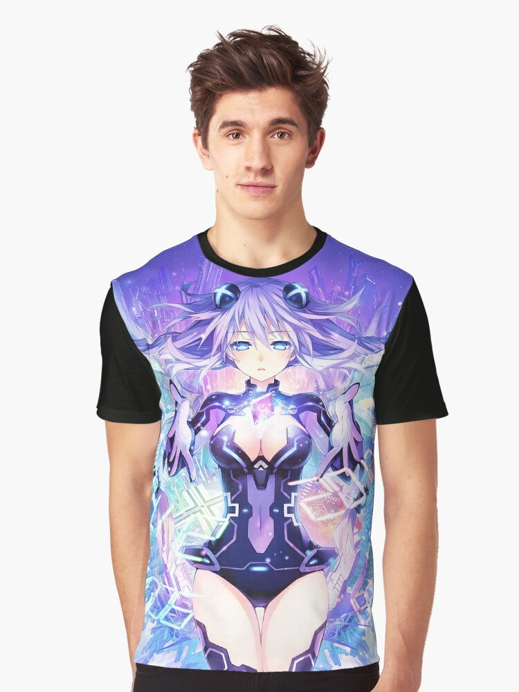 Hyperdimension Neptunia Purple Heart T-Shirt featuring the CPU Goddess of Gamindustri - Men