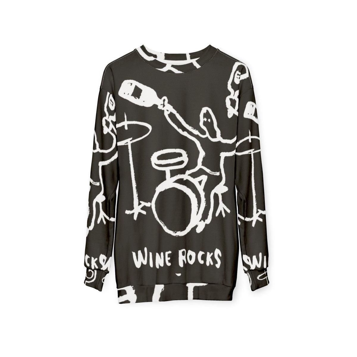 Rocks Wine Sweatshirt - Music Lover's Essential - hanging