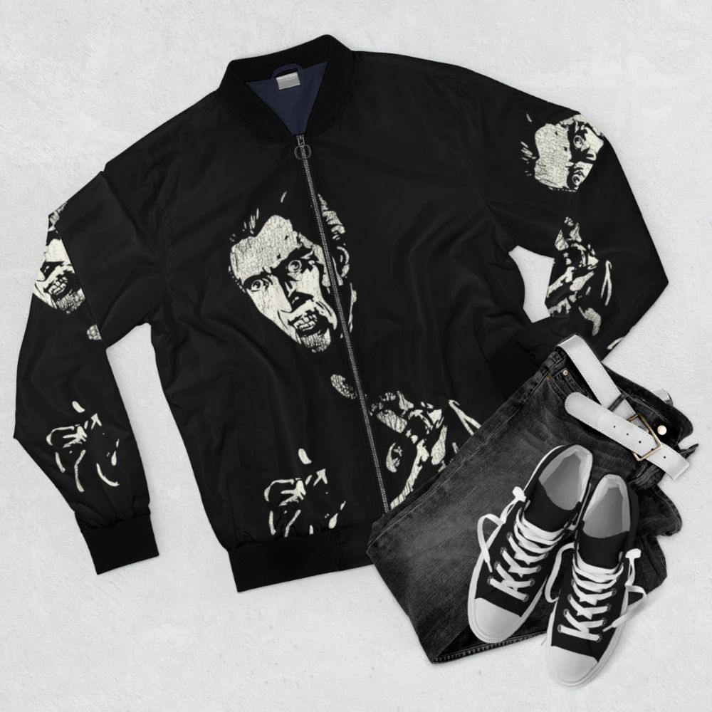 Dracula: Prince of Darkness vintage horror bomber jacket - Flat lay