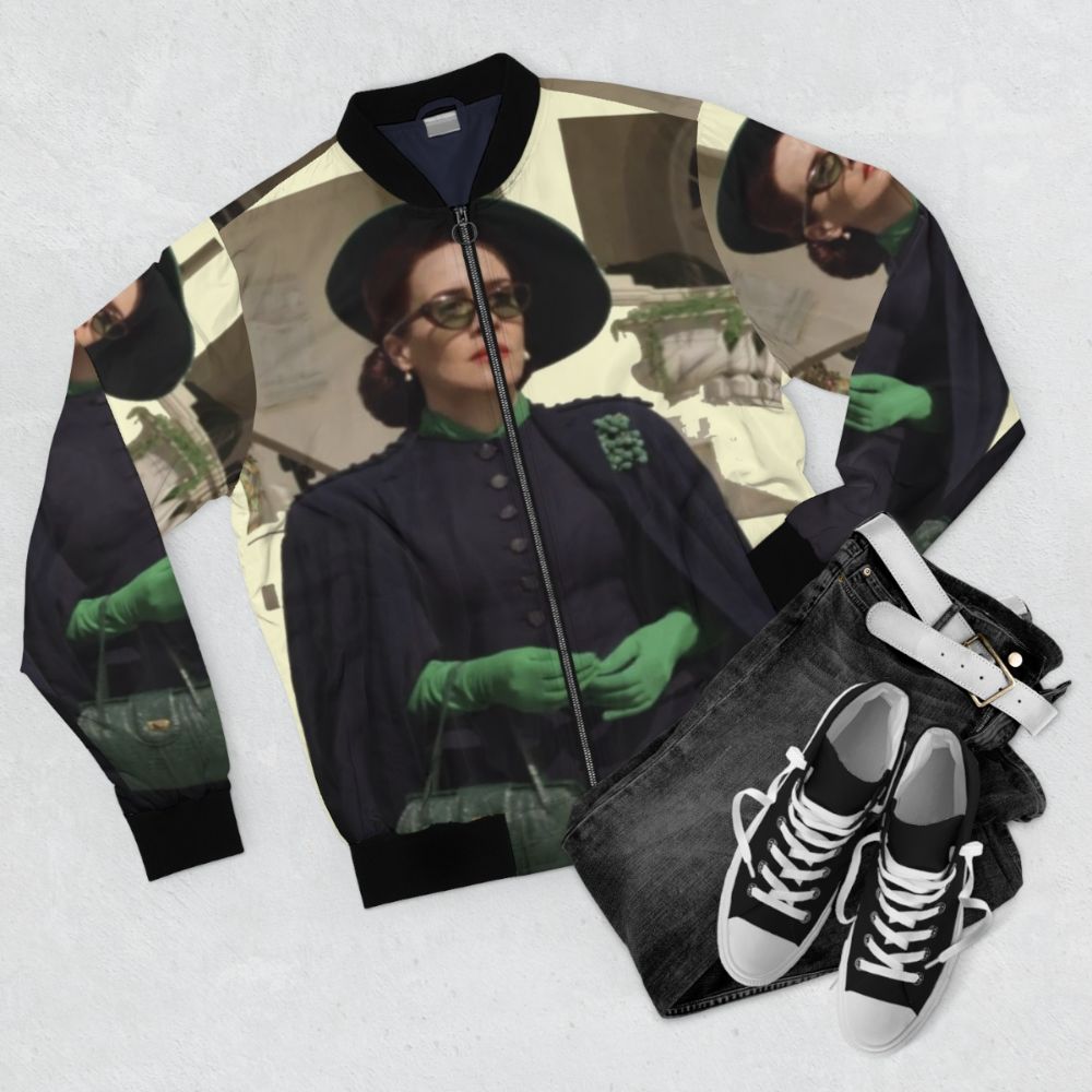 Mildred Ratched Bomber Jacket inspired by the TV series Ratched and One Flew Over the Cuckoo's Nest - Flat lay