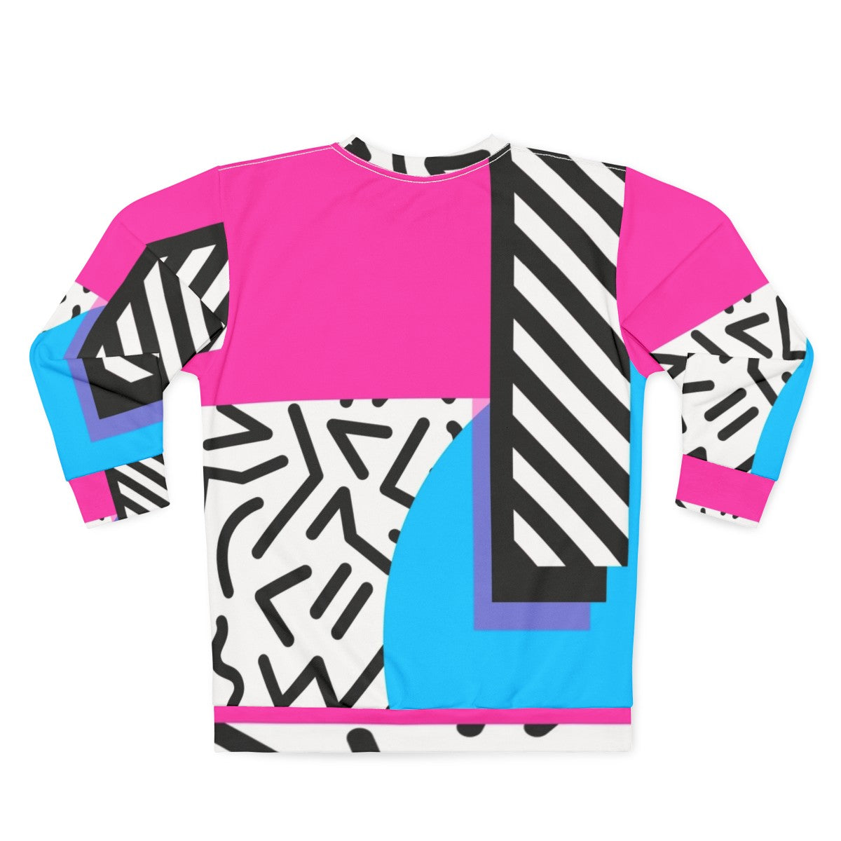 Colorful retro abstract geometric pattern sweatshirt - Back