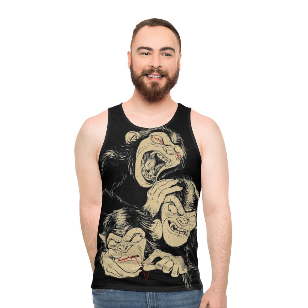 Three Wise Monkeys Unisex Tank Top - men