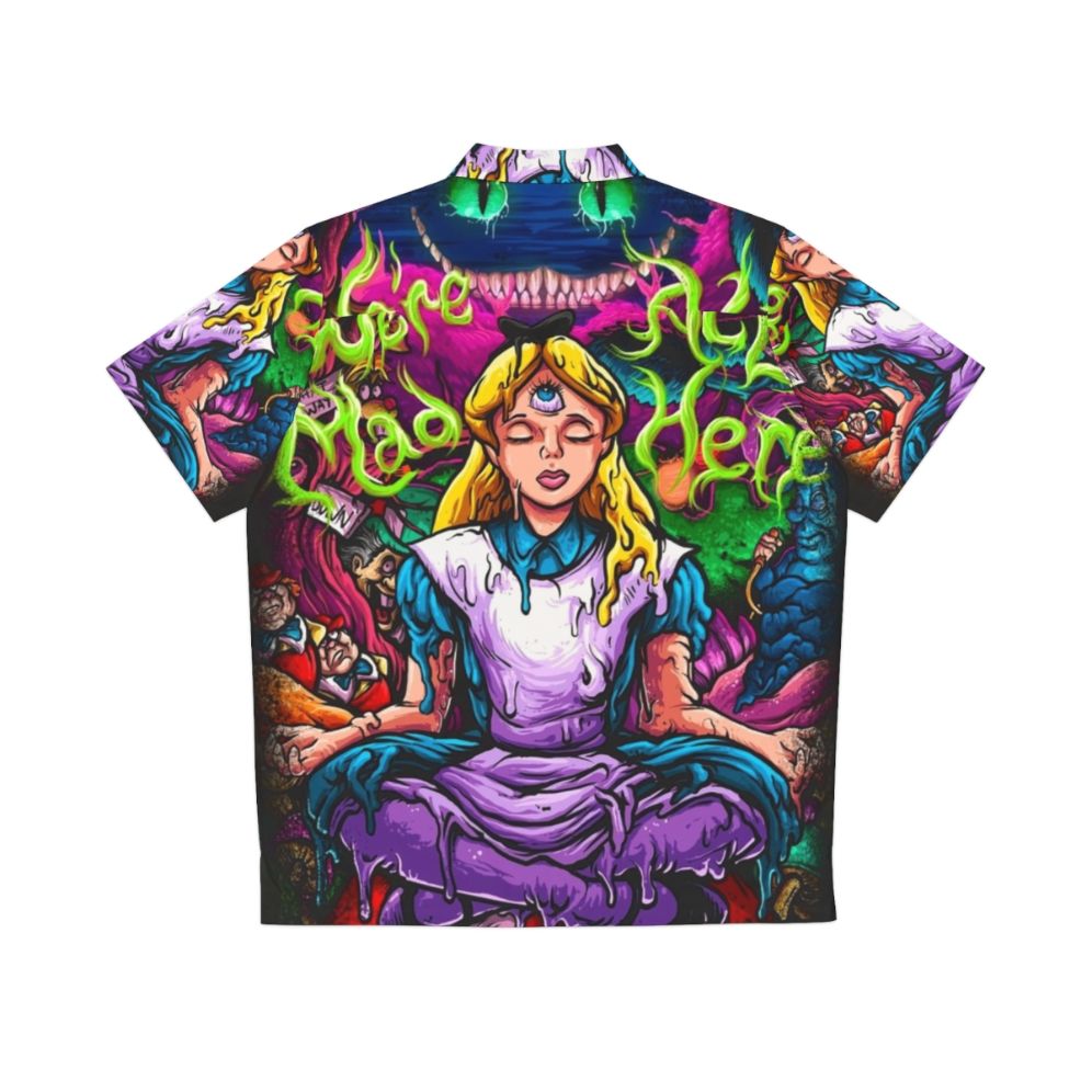 Alice in Wonderland inspired Hawaiian shirt with trippy, psychedelic design - Back