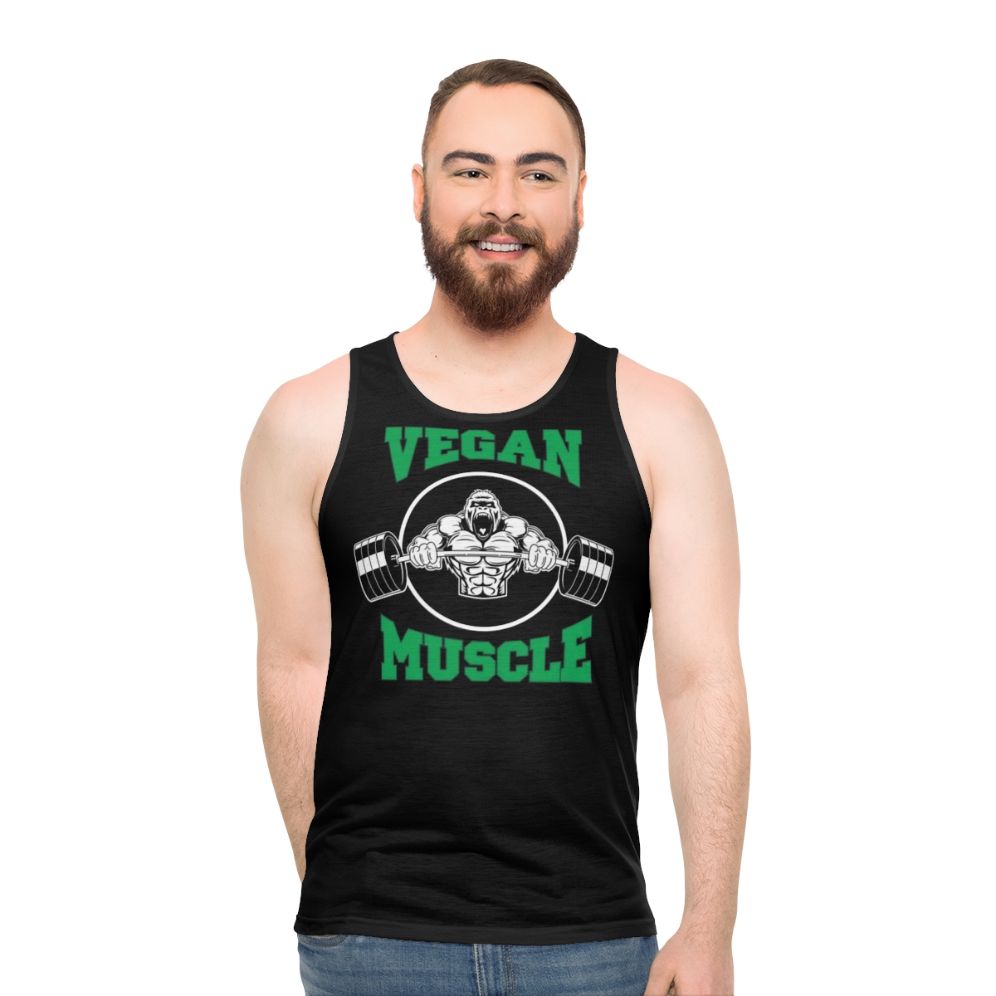 Vegan muscle gym unisex tank top - men