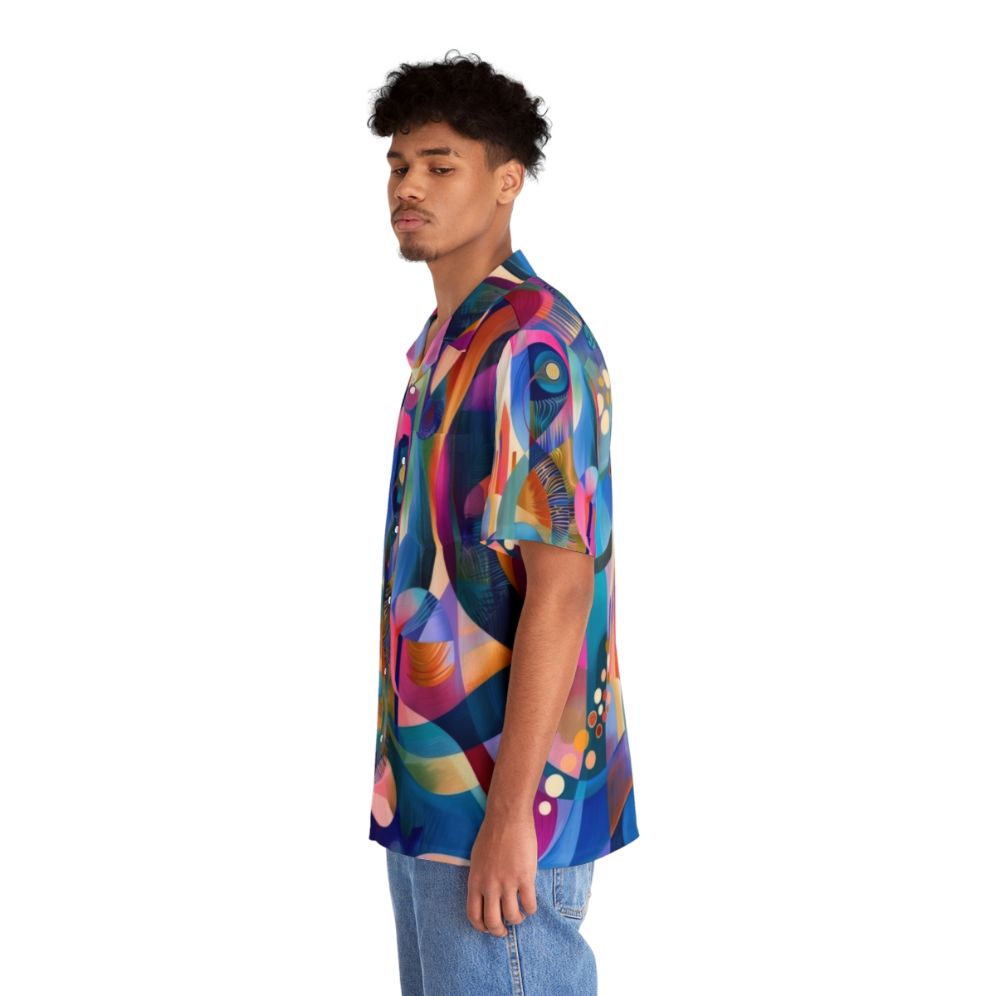 Vibrant Abstract Church Hawaiian Shirt with Geometric Patterns - People Left