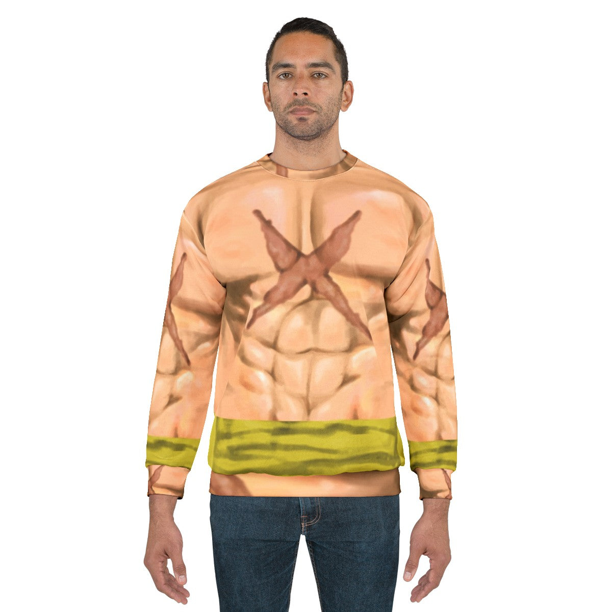 One Piece Luffy inspired sweatshirt with anime graphics - men