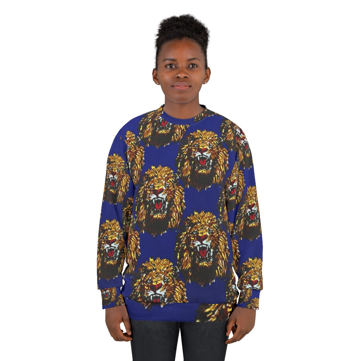 Blue Isi Agu Lion Head Sweatshirt - women