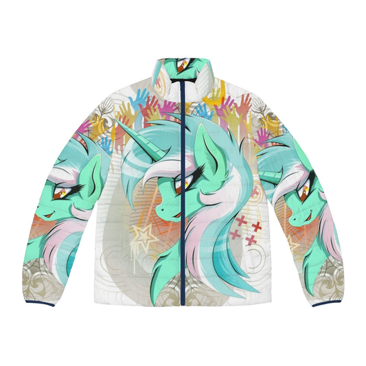 Lyra Heartstrings inspired puffer jacket with unicorn design