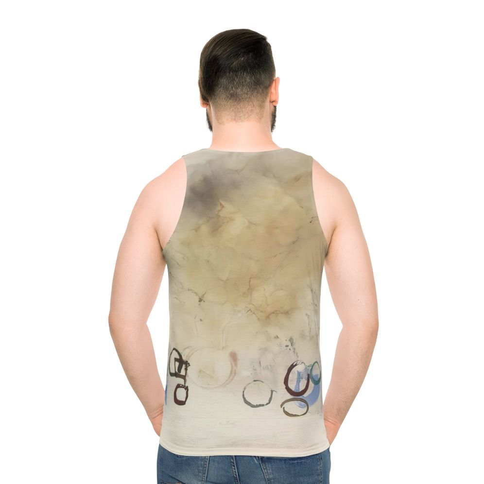 Avant garde minimalist unisex tank top with John Cage inspired design - men back