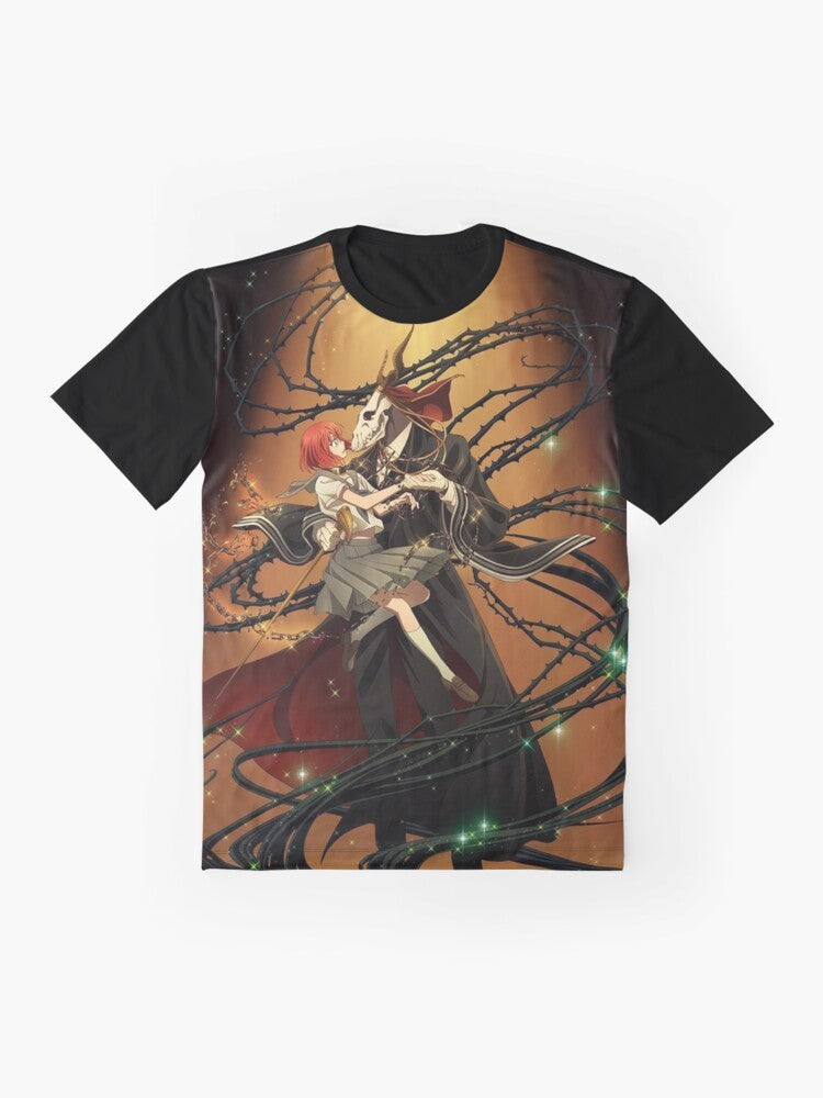 The Ancient Magus Bride anime graphic t-shirt featuring Chise Hatori and Elias Ainsworth - Flat lay