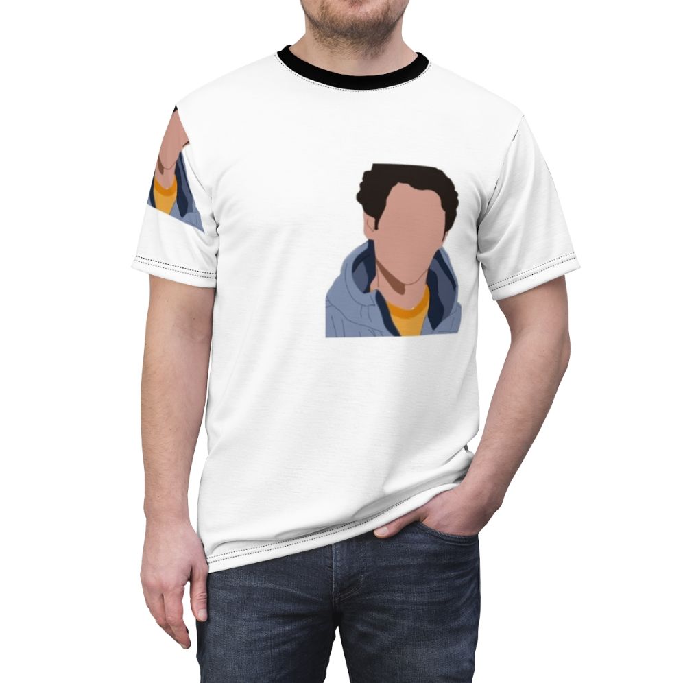 T-shirt design featuring Simon, a character from the Young Royals Netflix series - men front