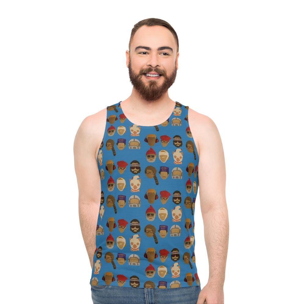 Wes Anderson inspired unisex tank top - men