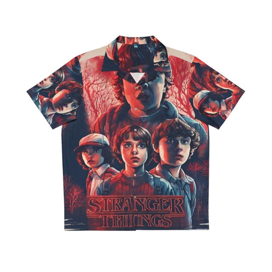 Stranger Things Hawaiian Shirt with Characters and Upside Down Imagery