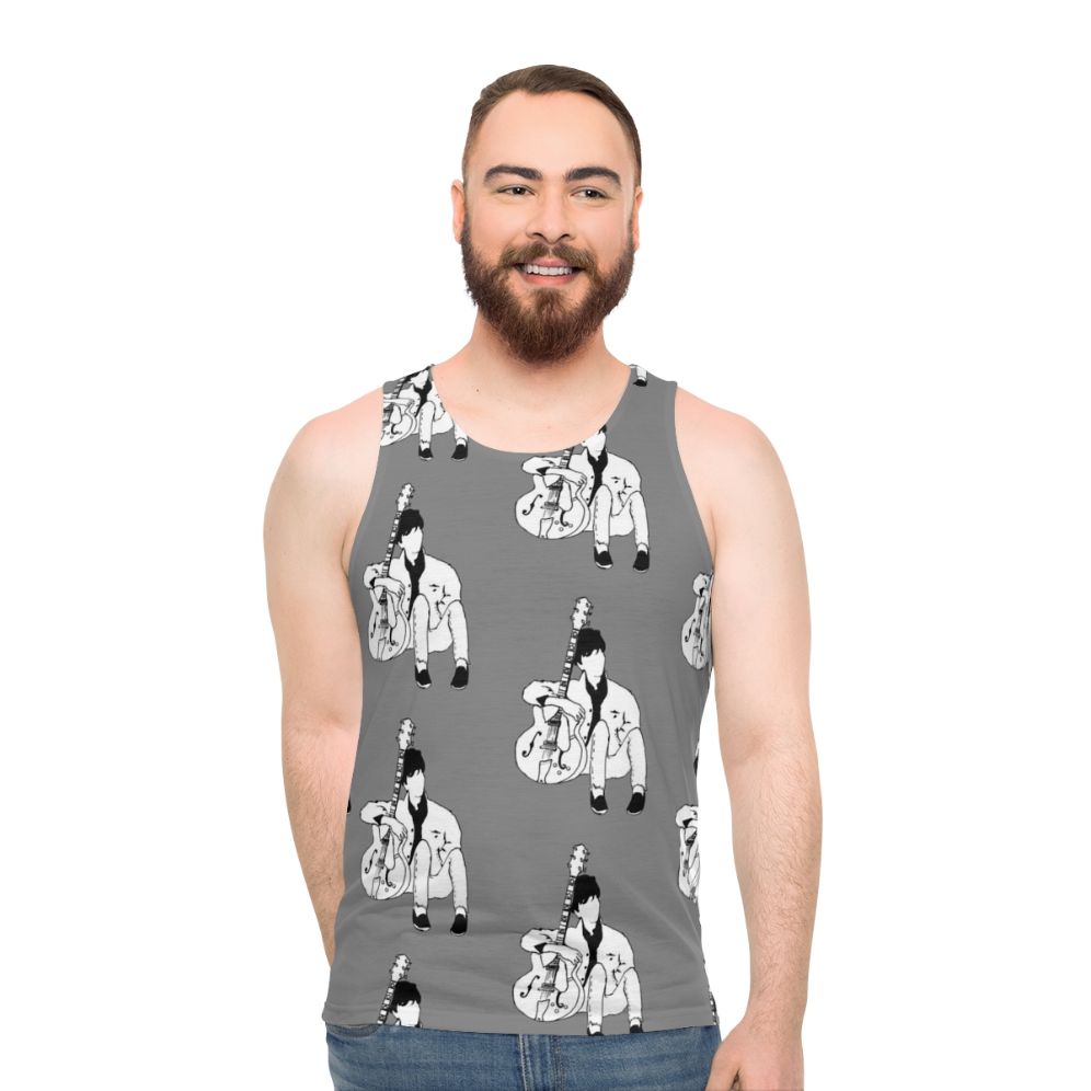 Johnny Marr of The Smiths 80s Music Unisex Grey Tank Top - men