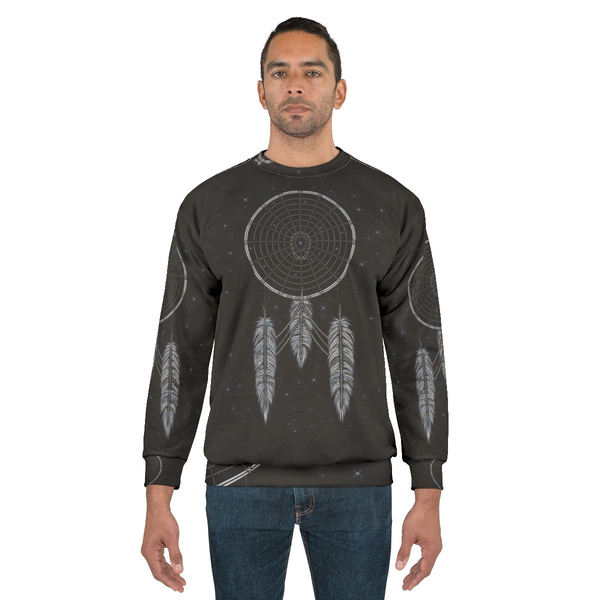 Star Trek inspired sweatshirt with dreamcatcher and space design - men