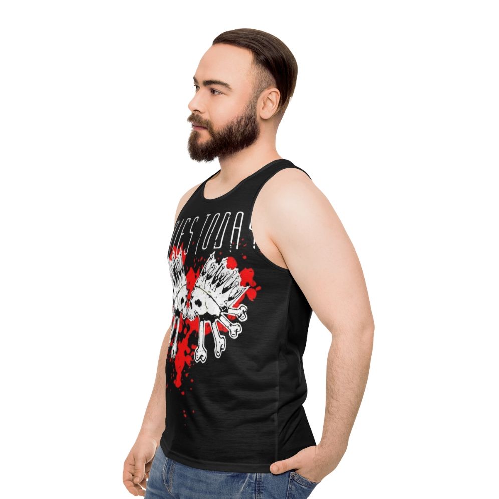 Metalcore Heart Skulls Unisex Tank Top - men side